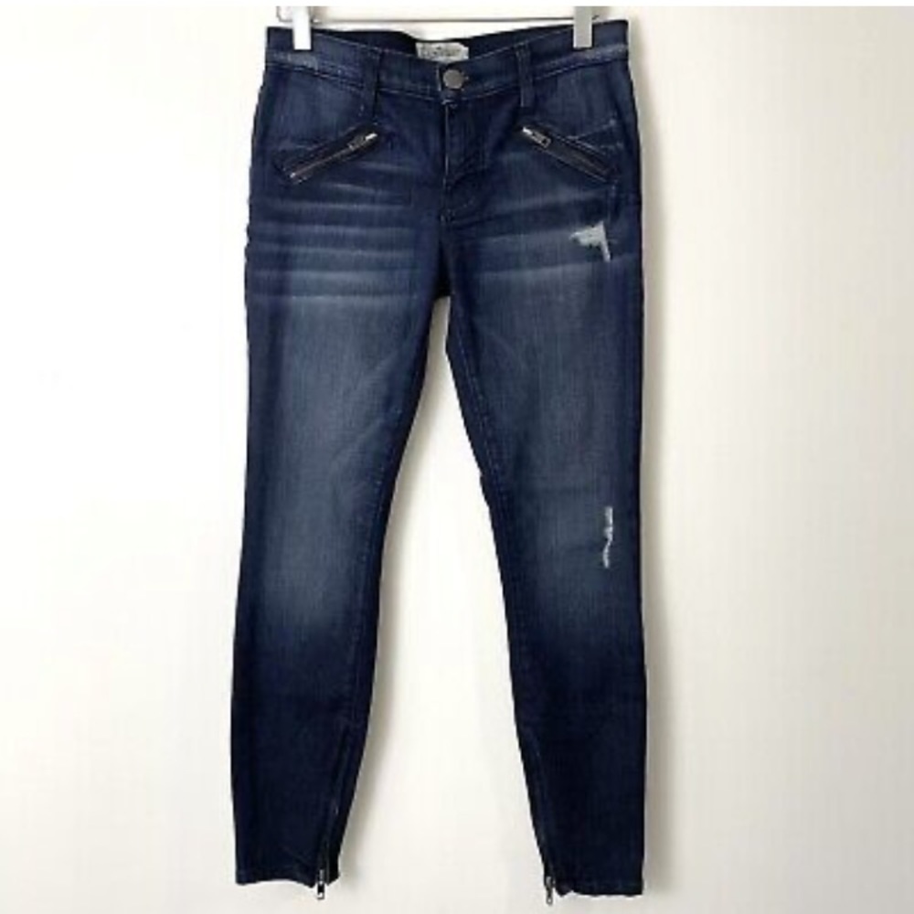 ~Current Elliott "The Silverlake Zip" Skinny Jeans Size 29 Sargent Destroy~ - Picture 6 of 14